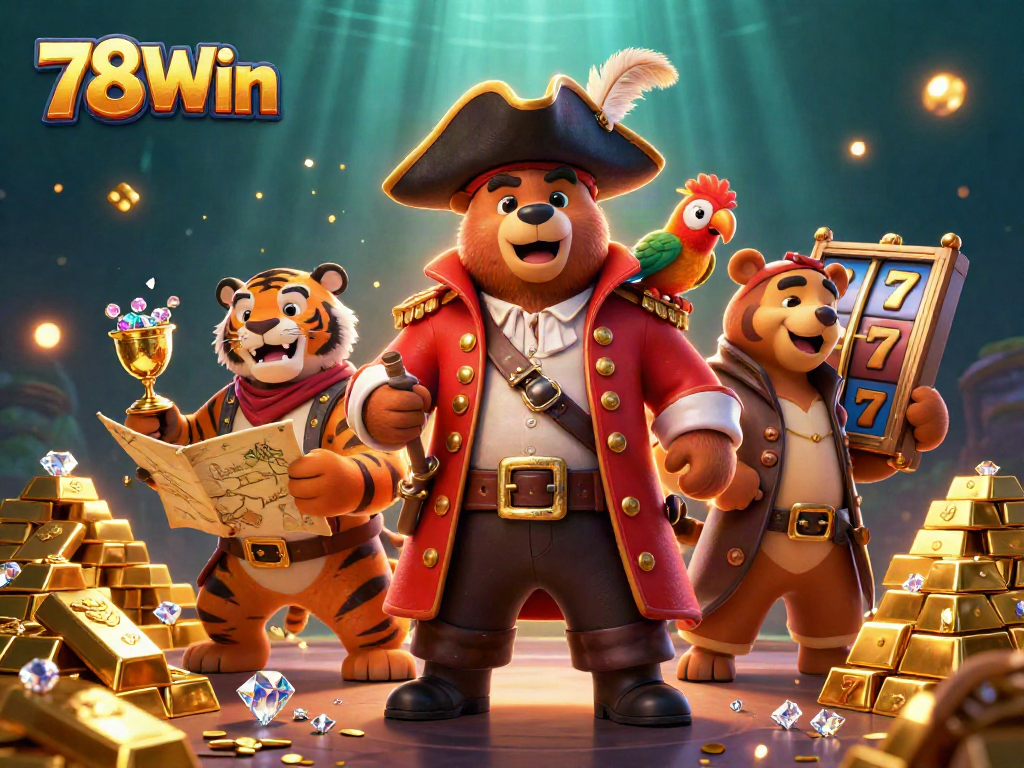 Join the excitement at 78Win with vibrant slot reels and treasure symbols for an exhilarating gaming experience.