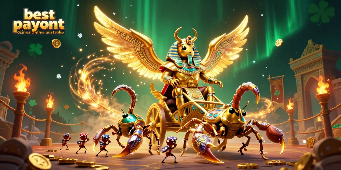 Engage with the best payout casinos online Australia showcasing a golden scarab beetle and stunning casino elements.